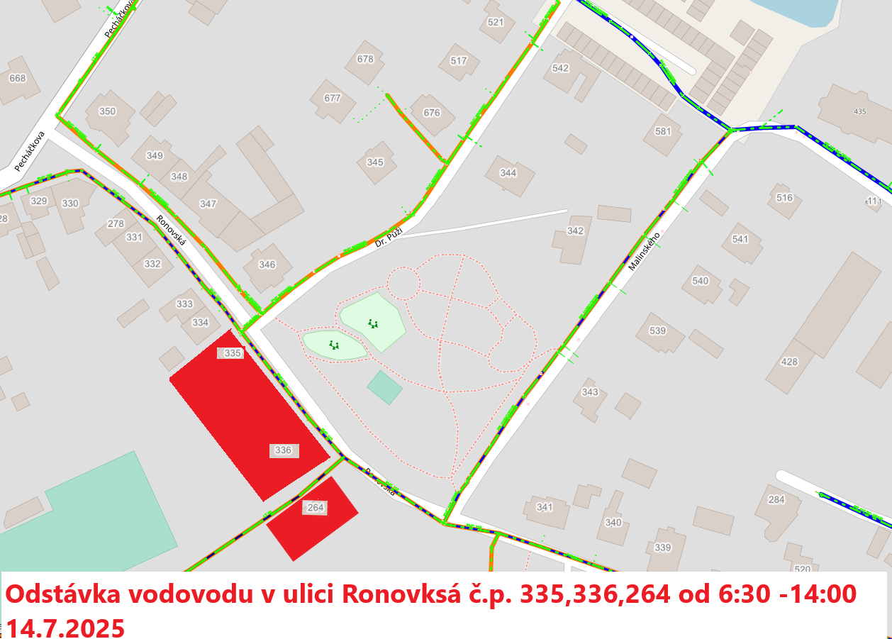 VaK - odstávka části vodovodu ul. Ronovská